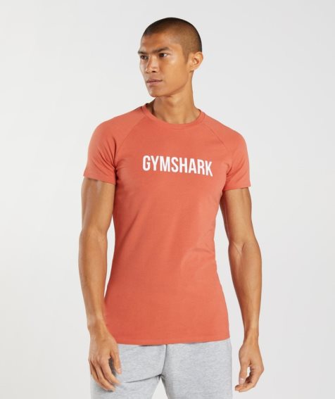 Men's Gymshark Apollo T-Shirts Orange | CA 75308D